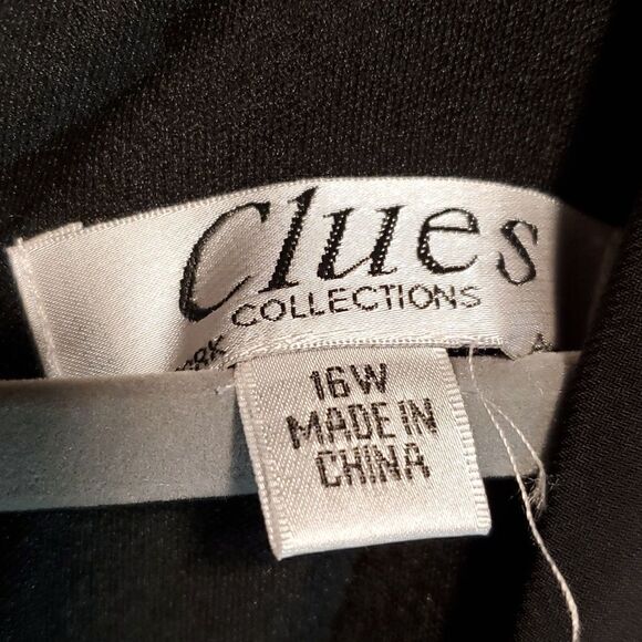 Vintage black women's plus size Clues Collections midi dress - Picture 4 of 10